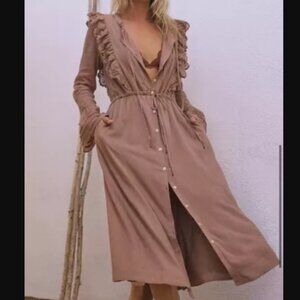 Free People Making Memories Cottage Core Prairie Renaissance Fair Cotton Dress